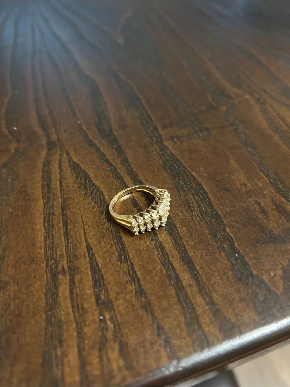 Gold-Tone Multi-Row CZ Stackable Ring#10K